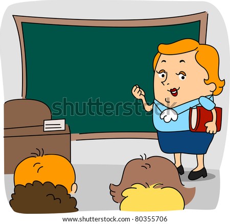 Illustration of a Teacher at Work - stock vector