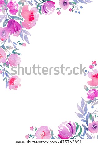 Card Template Watercolor Roses Blank Space Stock Illustration - 318x470 - jpeg Blank Space Fast