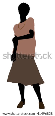 African American Casually Dressed Silhouette On Stock Illustration ...