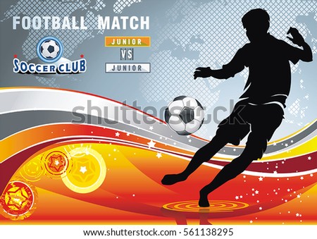 Soccer Action Player Team On Abstract Stock Vector 
