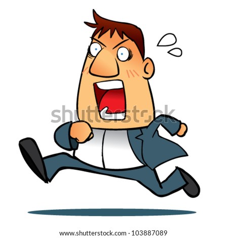 Vector Illustration Silly Man Chasing Bouncing Stock Vector 126516746 