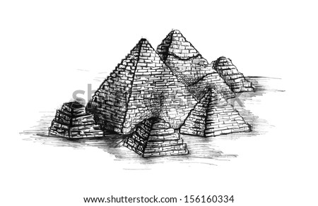 Stock Vector Illustration Ancient Egypt Pyramid Stock Vector 156160334 ...