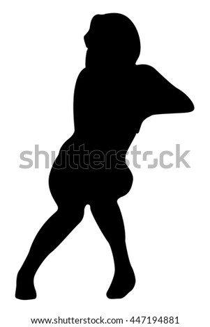 Collection Female Silhouettes On White Background Stock Vector