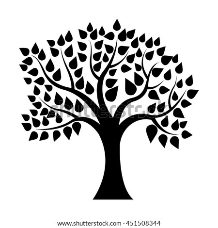 BLACK TREE SILHOUETTE 2 Stock-Vektorgrafik (Lizenzfrei) 451508344