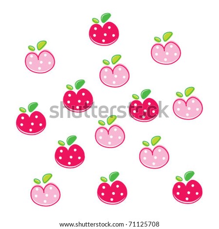 Cute Cherry Wallpaper Stock Vector 71125708 - Shutterstock