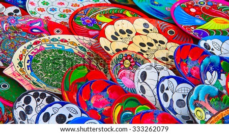 Colorful Mexican Handpainted Pottery Bowls Stock Photo 37788676 ...