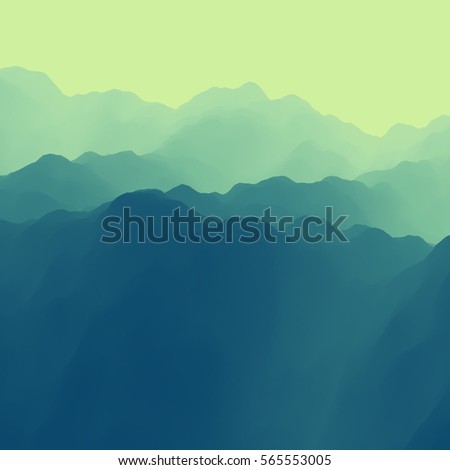 Mountain Landscape. Mountainous Terrain. Vector Illustration. Abstract Background.