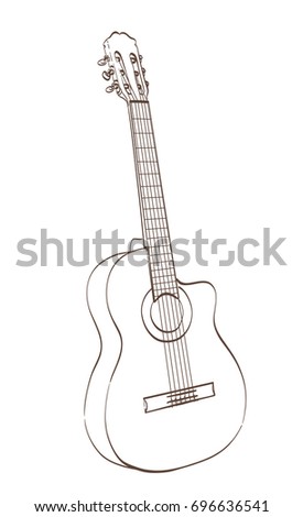 Hand Drawn Electric Guitar On White Stock Vector 150657101 - Shutterstock