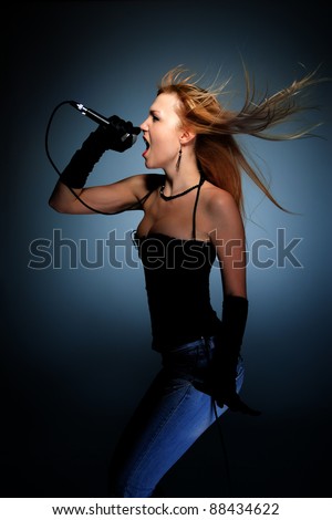 Portrait Female Rock Singer Microphone Stock Photo 77385046 - Shutterstock