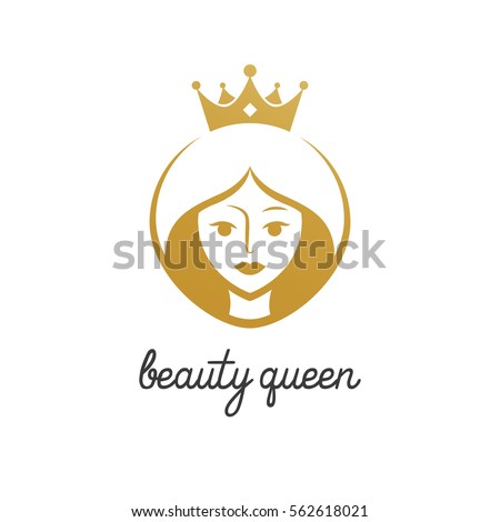 Download Beauty Sexy Queen Wearing Crown Logo Stock Vector ...