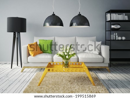 modern interior room with a beautiful furniture