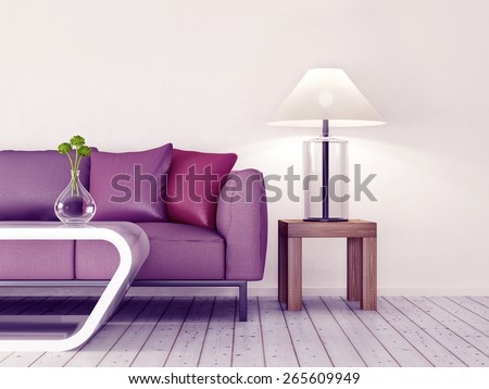 3d render. modern interior room with a beautyful furniture.