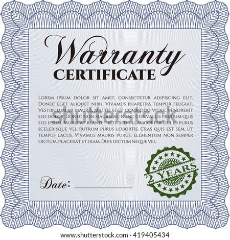 sample warranty certificate template with guilloche pattern vector illustration elegant design - Warranty Certificate Template sample warranty certificate template with guilloche pattern vector illustration elegant design - Warranty Certificate Template