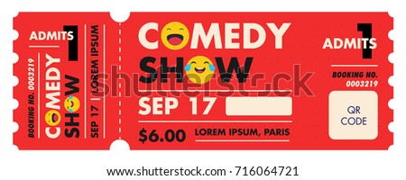 Stand Comedy Show Entry Ticket Modern Stock Vector 716064712 Shutterstock Comedy Show Ticket Template