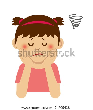 Thinking Troubled Suffering Girl Illustration Stock Vector 742054384 ...