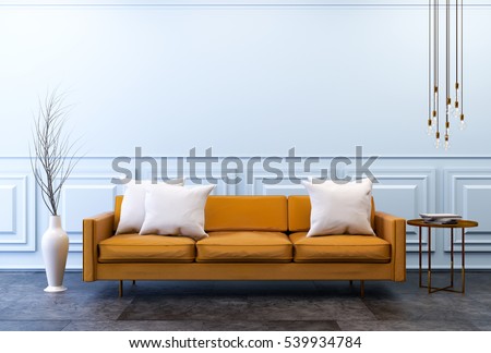 Modern Vintage Interior Living Room Brown Stock Illustration ... Modern Vintage Interior Living Room Brown Stock Illustration ...
