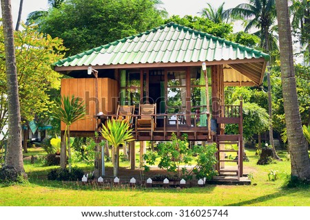 Beautiful Bungalow  Resort Jungle Krabi Thailand  Stock 