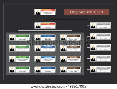 Color Card Organizational Chart Infographic Multiple Stock Vector ...