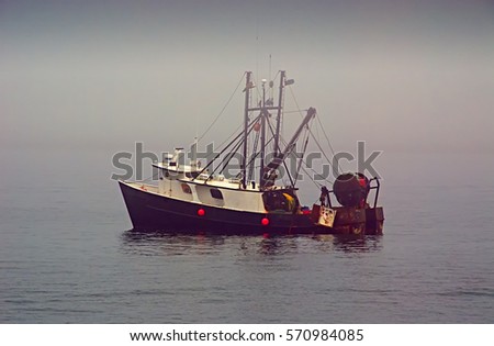 Fishing boat at anchor in northern Maine
