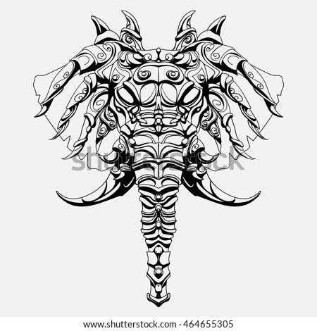 mystical elephant armor large number tusks stock vector 464655305 mystical elephant armor large number tusks stock vector 464655305