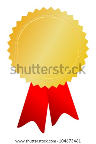 Award Medal Golden Red Ribbon Blank Stock Illustration 76325467 ...