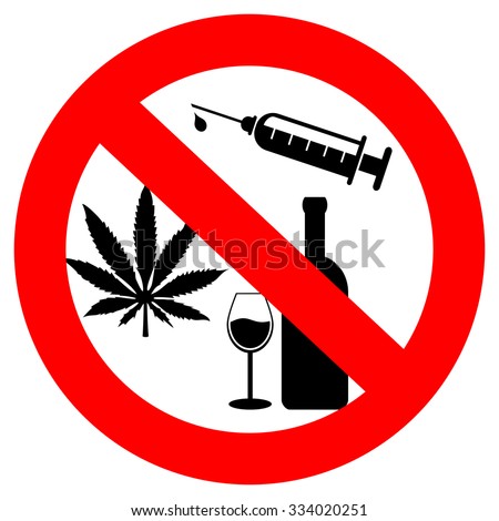 stock vector no drugs and alcohol sign 334020251