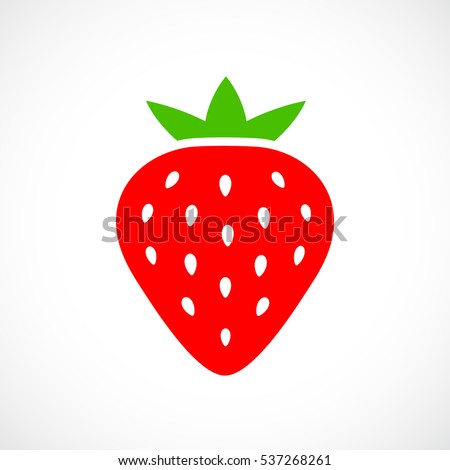 Ripe red strawberry vector icon