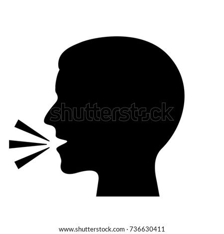 Man Speaking Vector Silhouette On White Stock Vector 736630411 ...