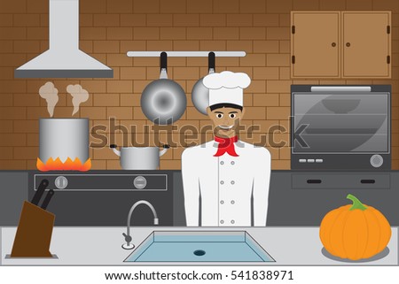 Restaurant Kitchen Illustration two cooks kitchen gourmet chefs vector stock vector 665519584 Restaurant Kitchen Illustration two cooks kitchen gourmet chefs vector stock vector 665519584