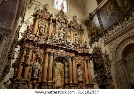 Interior Cathedral Santiago De Compostelathe Final Stock