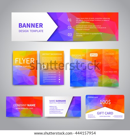 banner flyers brochure business cards gift stock vector 444157954 card flyer printing