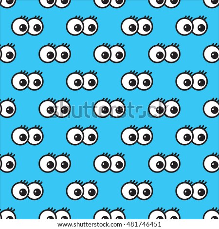 Cartoon Eye Seamless Pattern Stock Vector 481746451 - Shutterstock