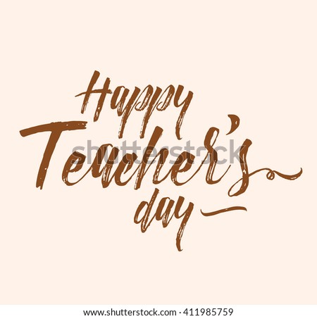 Happy teachers day vector typography. Lettering design for teacher's day greeting card, teacher's day logo, teacher's day stamp or teacher's day banner.