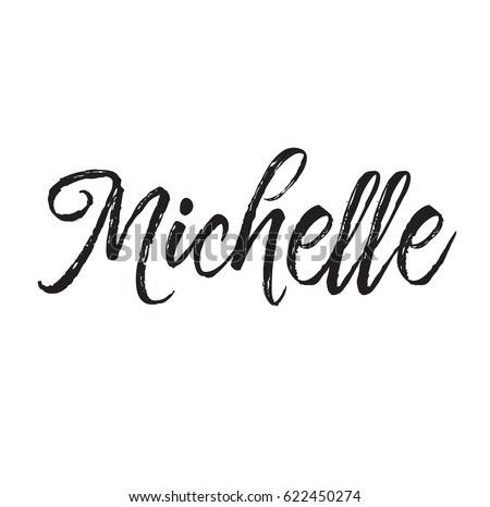 Michelle Text Design Vector Calligraphy Typography Stock Vector ...