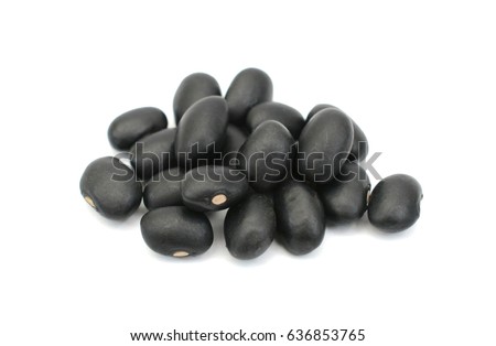 black beans, isolated on white background