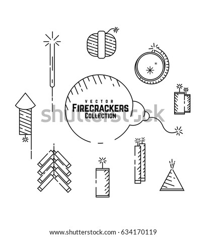 Vector Firecrackers Collection Set, Fireworks Icon, Diwali Crackers