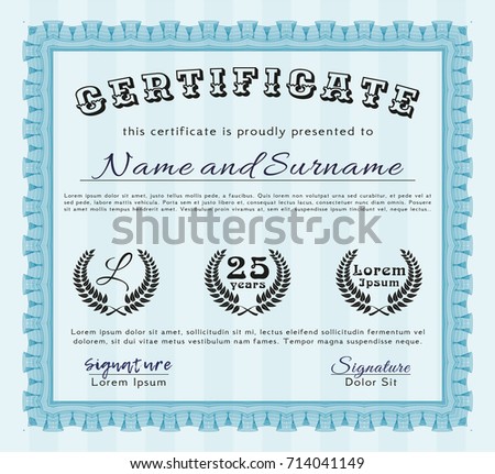 Certificate Participation Template Sport Theme Gold Stock Vector ...