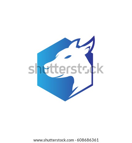 Blue Dog Logo Vector Hexagonal Shaped Stock Vector 608686361 - Shutterstock