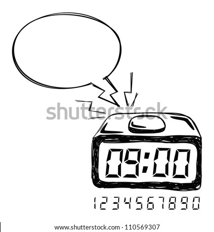 Alarm Clock Bubble Speech Stock Vector 110569307 ...
