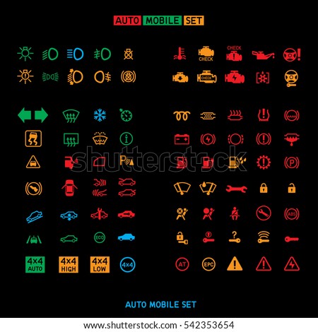 Car Control Panel Interface Icon Big Stock Vector 542353654 - Shutterstock