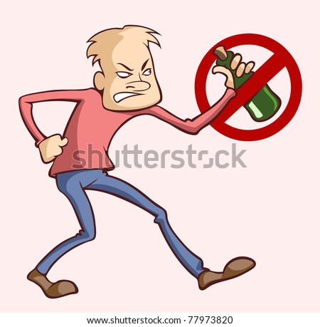 Stock Images similar to ID 78509407 - cartoon drunk with a bottle....