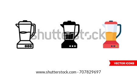 Blender Icon Of 3 Types Color Black And White Outline Isolated Vector Blender Icon Of 3 Types Color Black And White Outline Isolated Vector