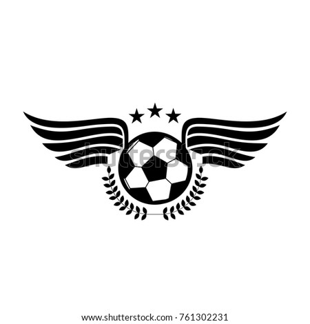 Winged Soccer Ball Emblem Crown Ribbon Stock Vector 74426116 - Shutterstock