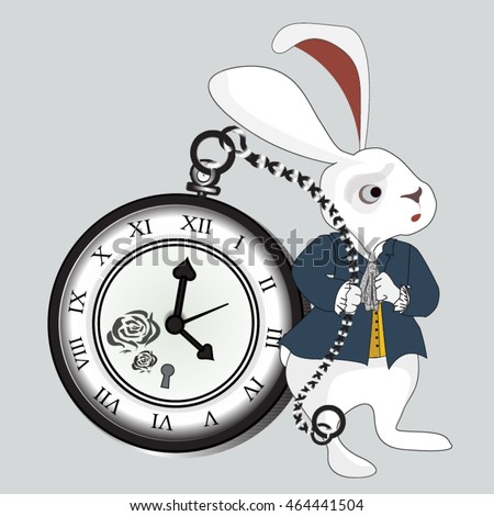 Alice Wonderland Rabbit Time Stock Vector 464441504 - Shutterstock