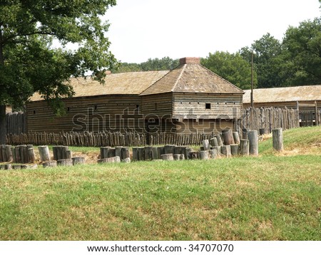 Wooden Fort 1800s Wall Blockhouse Stock Photo 34707067 - Shutterstock