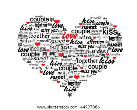 Heart Made Love Words Valentine Vector Stock Vector 44997886 - Shutterstock