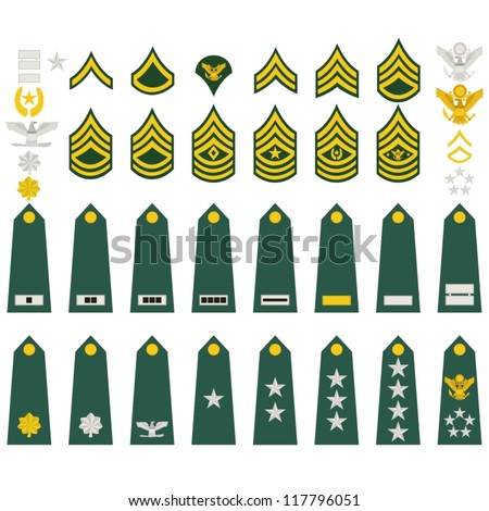 Epaulets Military Ranks Insignia Illustration On Stock Vector 117796051 ...