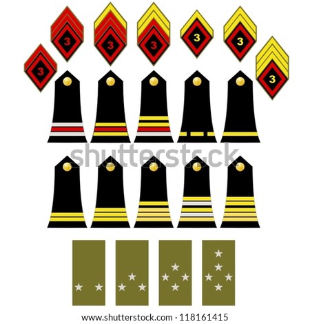 Epaulets Military Ranks Insignia Illustration On Stock Vector 117796051 ...