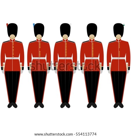 Soldiers Royal British Guard Illustration On Stock Vector 554113774 ...