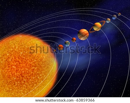 Diagram Planets Solar System 3d Render Stock Illustration 63001516 ...